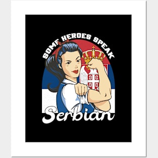 Serbian Girl Flag Vintage Serbia Art Posters and Art